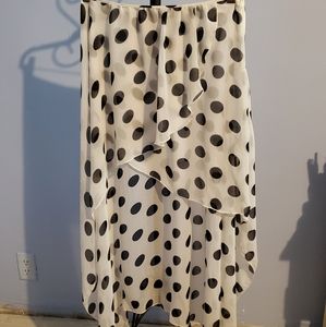 Polka dot asymmetrical skirt